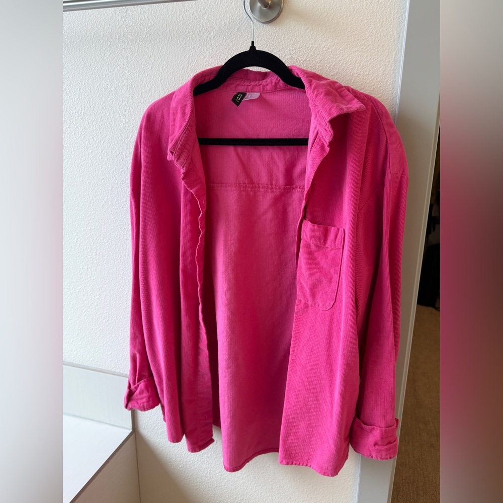 H&M Hot Pink Button Up Shirt